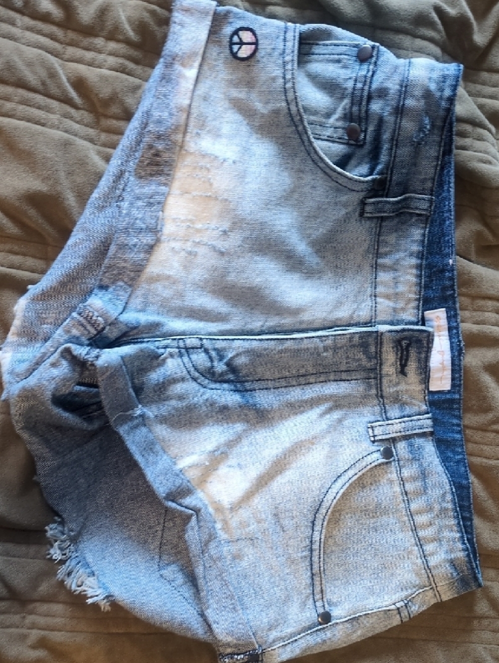 Spiritual Gangster Light Blue Denim Jean Shorts - Picture 6 of 6